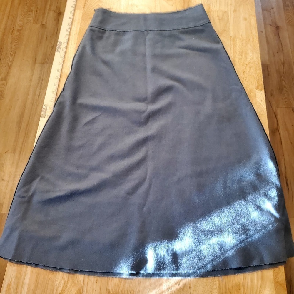 28" Waist Grey Wool Blend Parni A Line Skirt XS Lined Raw Hem